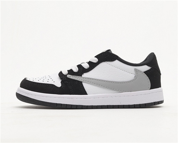 Youth Running Weapon Air Jordan 1 White/Black Low Top Shoes 0048